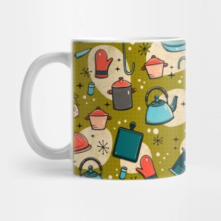 Vintage Kitchen on Olive Green Mug